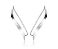 Silver Leaf Shaped Earrings EL-123